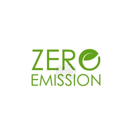 zero emission sign on white background