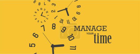 Illustration for Manage your time sign on white background - Royalty Free Image