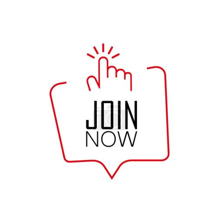 Illustration for Join now sign on white background - Royalty Free Image