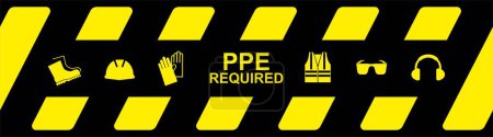 Illustration for PPE required sign on white background - Royalty Free Image
