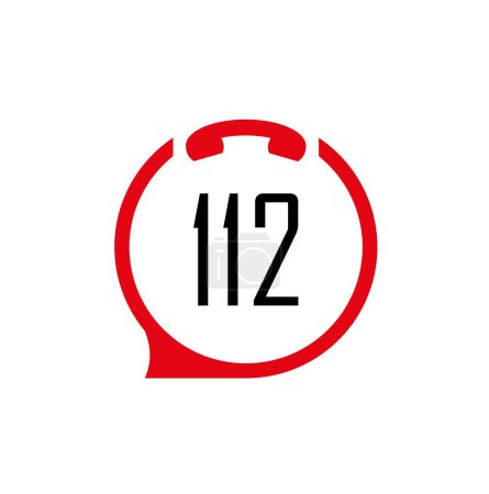 Illustration for 112 emergency icon vector illustration - Royalty Free Image
