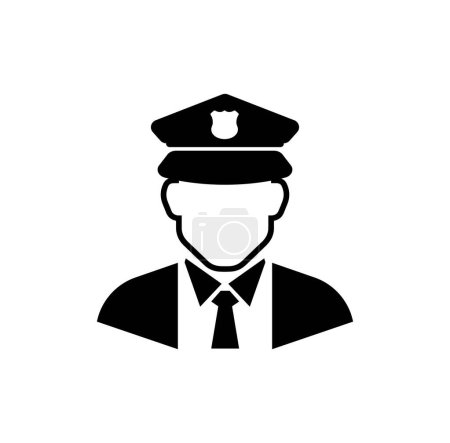 Illustration for Police man icon on white background - Royalty Free Image