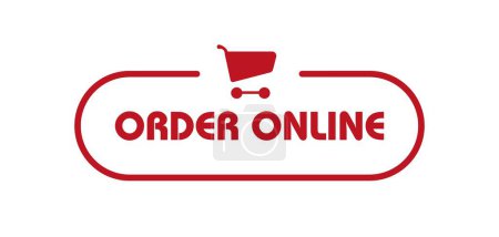 order online sign on white background