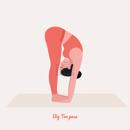 Téléchargez les illustrations : Illustration de femme pratiquant le yoga, pose Big Toe - en licence libre de droit