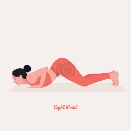 Téléchargez les illustrations : Illustration de femme pratiquant le yoga, huit points - en licence libre de droit