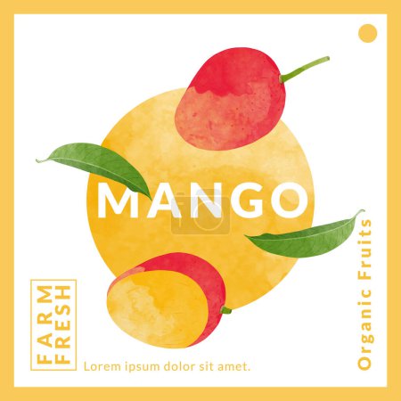 Téléchargez les illustrations : Mango packaging design templates, watercolour style vector illustration. - en licence libre de droit