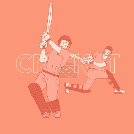Téléchargez les illustrations : Illustration de bannière de cricket sport vectoriel stylisé - en licence libre de droit