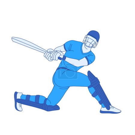 Téléchargez les illustrations : Illustration de bannière de cricket sport vectoriel stylisé - en licence libre de droit