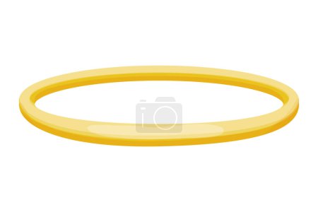 Ángel nimbo dorado brillo halo en estilo de dibujos animados aislados sobre fondo blanco. Anillo mágico, círculo, aureola. Ilustración vectorial