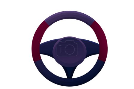 Illustration for Steering wheel in cartoon style isolated on white background. auto controller, test drive. . Vector illustration - Royalty Free Image