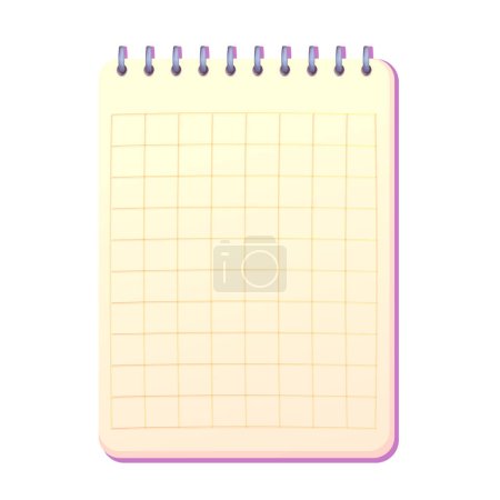 Téléchargez les illustrations : Notebook, empty paper for notes, journal with spiral top view in cartoon style isolated on white background. . Vector illustration - en licence libre de droit