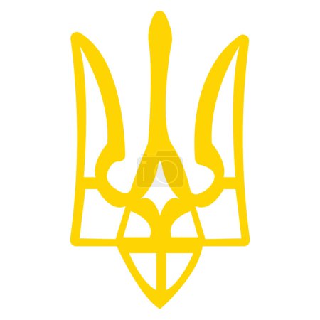 Téléchargez les illustrations : Ukrainian trident country emblem, tryzub on white background, government symbol of Ukraine. Vector illustration - en licence libre de droit