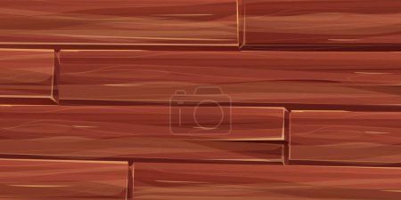 Ilustración de Escritorio de tablero de material de madera, superficie texturizada fondo de cómic de madera en estilo de dibujos animados. Pared, panel para el juego, diseño ui. Ilustración vectorial - Imagen libre de derechos