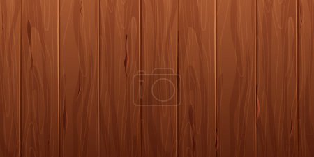 Ilustración de Escritorio de tablero de material de madera, superficie texturizada fondo de cómic de madera en estilo de dibujos animados. Pared, panel para el juego, diseño ui. Ilustración vectorial - Imagen libre de derechos