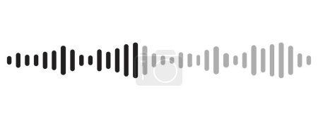 Sonido onda decibeles grabación de audio simple mensaje de voz icono aislado sobre fondo blanco. Reproductor de podcast, pista musical. Ilustración vectorial