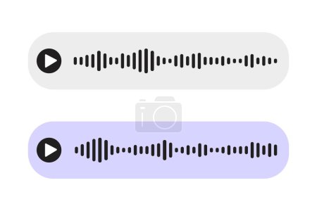 Schallwellen-Dezibel-Audioaufnahme einfache Sprachnachricht-Symbol isoliert auf weißem Hintergrund. Podcast-Player, Musikstück. Vektorillustration