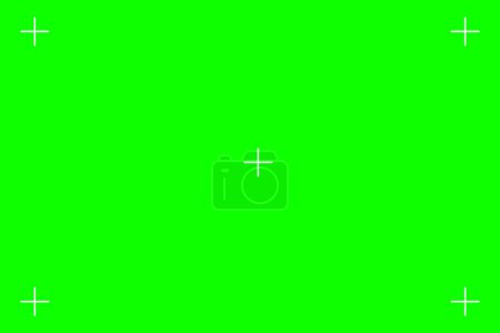 Green Screen Chroma Key Hintergrund, Sucher Kamerarahmen, Video-Film-Bildschirm-Vorlage, Overlay. Kinoleinwand mit Raster. Vektorillustration