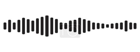 Sound wave decibel audio record simple voice message icon isolated on white background. Podcast player, music track. Vector illustration