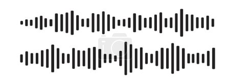 Son onde décibel audio enregistrement simple message vocal icône isolée sur fond blanc. Lecteur podcast, piste musicale. Illustration vectorielle