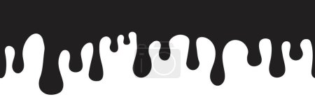 goutte à goutte Peinture éclaboussure fondue, liquide forme abstraite tache décoration sans couture pallerine, bordure. Fluide, pochoir. Illustration vectorielle