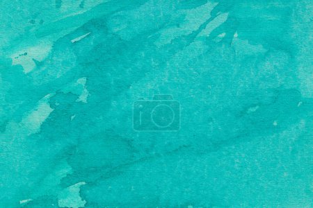 Photo for Turquoise painted watercolor background on paper texture - Royalty Free Image