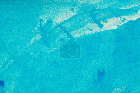 Photo for Turquoise painted  watercolor background on paper texture - Royalty Free Image