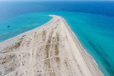 Photo for Aerial view of the sandy cape. Possidi Cape, Greece, Europe - Royalty Free Image