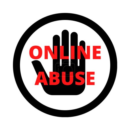Téléchargez les photos : Arrêtez l'icône de symbole d'abus en ligne - en image libre de droit