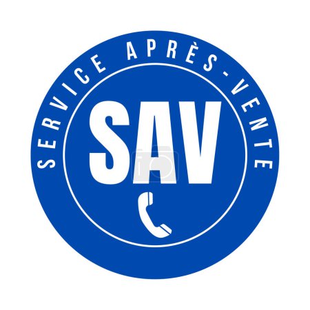 Téléchargez les photos : Symbole du service après-vente icône appelée SAV service apres-vente en langue française - en image libre de droit