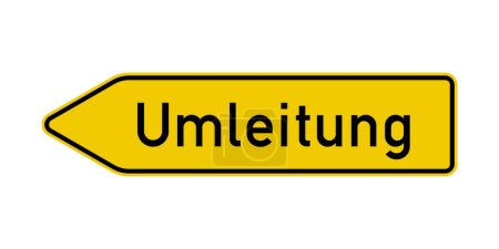 Photo for Left detour road sign in German language - Royalty Free Image