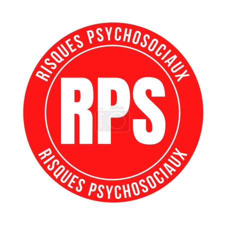 Psychosocial hazard symbol icon illustration called RPS risques psychosociaux in French language