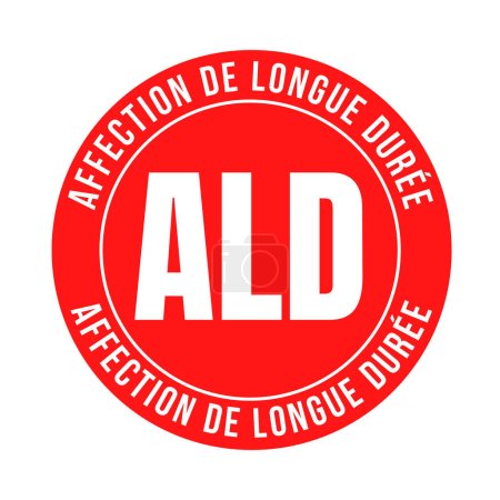 Photo for ALD symbol for long-term conditions in France called affection de longue duree in French language - Royalty Free Image