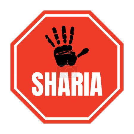 Foto de Detener la ilustración del icono del símbolo Sharia - Imagen libre de derechos