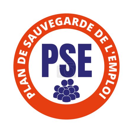 Photo for Job cut plans symbol called plan de sauvegarde de l'emploi in French language - Royalty Free Image