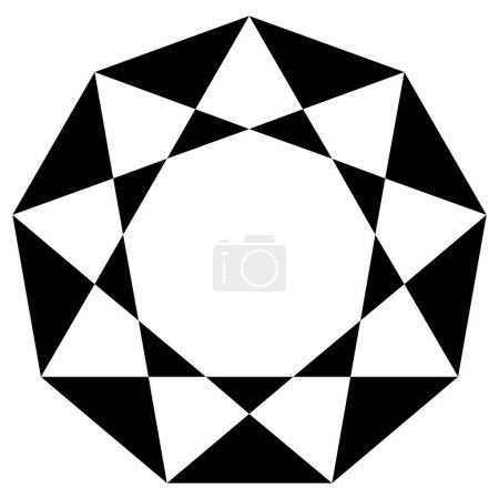 Téléchargez les photos : Illustration icône symbole étoile nonagon - en image libre de droit