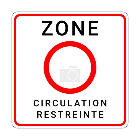 Téléchargez les photos : Restricted traffic area called ZCR zone circulation restreinte in French language - en image libre de droit
