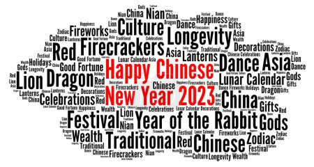 Foto de Happy Chinese New Year 2023 word cloud - Imagen libre de derechos