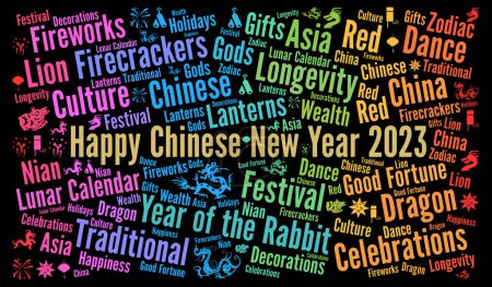 Foto de Happy Chinese New Year 2023 word cloud - Imagen libre de derechos