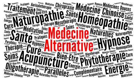 Photo for Alternative medicine word cloud in French language - Royalty Free Image