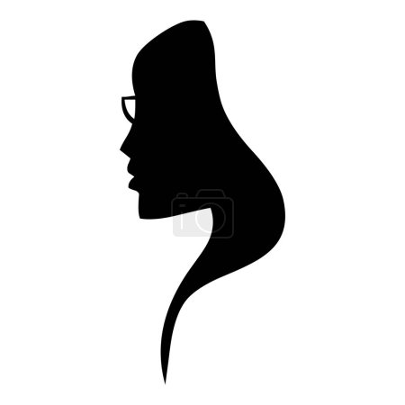 Portrait and silhouette of a woman with glasses