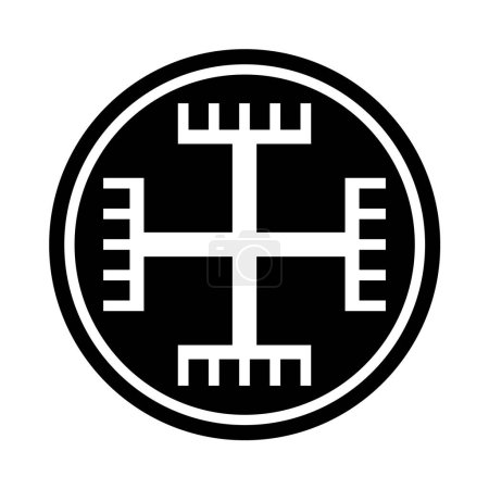 Photo for Slavic hands of god symbol in a black circle - Royalty Free Image