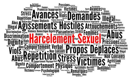 Foto de Acoso sexual palabra nube concepto en francés - Imagen libre de derechos
