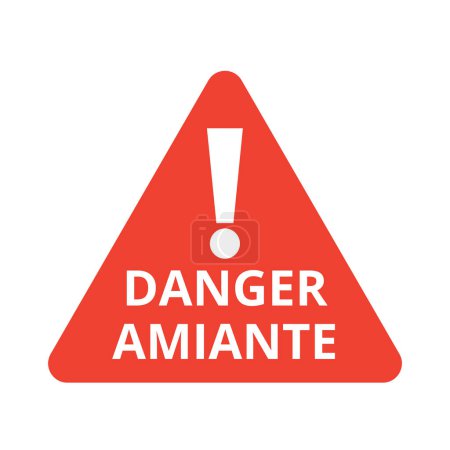 Foto de Peligro símbolo de amianto icono llamado peligro amiante en lengua francesa - Imagen libre de derechos