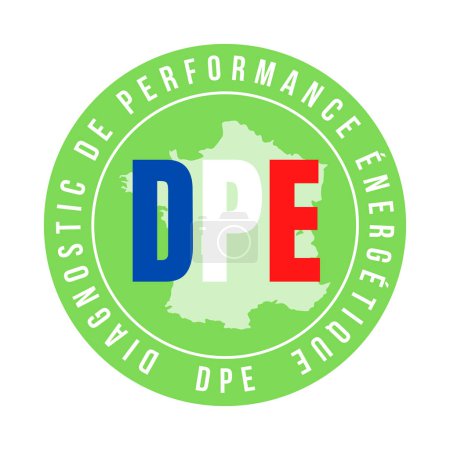Photo for Energy performance certificate in France called DPE diagnostic de performance energetique in French language - Royalty Free Image