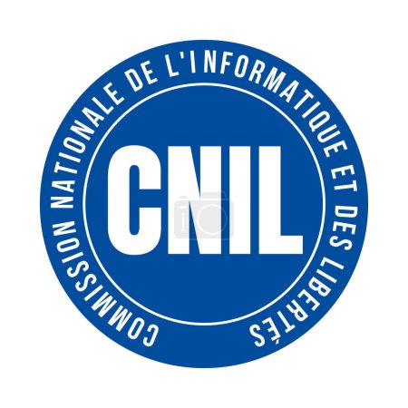 Photo for National commission on informatics and liberty symbol icon called CNIL commission nationale de l'informatique et des libertes in French language - Royalty Free Image