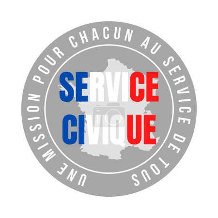 Photo for Civic service in France symbol icon called service civique in French language - Royalty Free Image