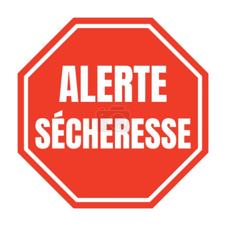 Photo for Drought warning symbol icon called alerte secheresse in French language - Royalty Free Image