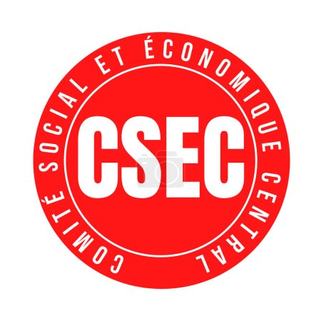 Photo for Social and economic central committee in France symbol icon called comite social et economique central in French language - Royalty Free Image