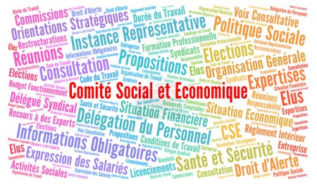 Foto de Nube de palabras del comité social y económico en Francia llamada CSE en francés - Imagen libre de derechos