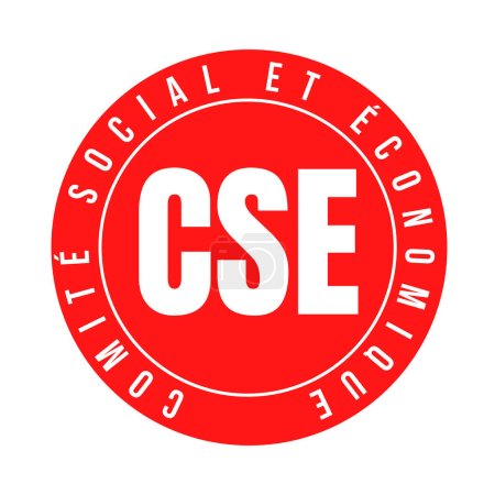 Photo for Social and economic committee in France symbol icon called CSE in French language - Royalty Free Image